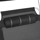 Tuinlounger met Zwarte Bekleding – Luxe Verstelbare Ligstoel voor Buiten-Comfortabele Tuinlounger
