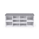 SEGENN Modena Elegante Schoenenbank – Wit-Grijs met Zachte Zitting-Ideaal voor de Gang