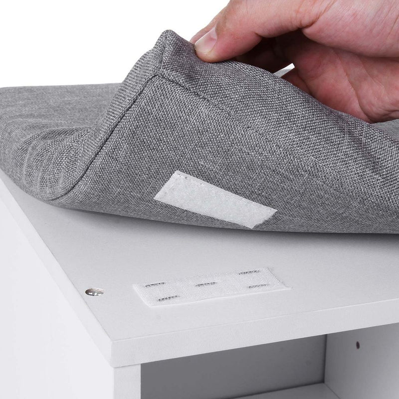 SEGENN Modena Elegante Schoenenbank – Wit-Grijs met Zachte Zitting-Ideaal voor de Gang