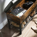 Segenn's Charlottetown opbergkist - schoenenbank - opbergbank - poef - vintage bruin zwart - 70x30x45 cm