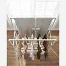 Segenn's Wow kledingrek - kledingroede - kledingstandaard met wielen - kapstok met 2 kledingroeden en plank - draagvermogen tot 110 kg - industrieel - voor slaapkamers - kleedkamers - wit