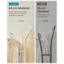 SEGENN Modena Wit Kledingrek op Wieltjes met 2 Kledingstangen-Verplaatsbaar Kledingrek-Wit Kledingrek op Wieltjes met 2 Kledingstangen – Verstelbaar & Mobiel