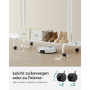 SEGENN Modena Wit Kledingrek op Wieltjes met 2 Kledingstangen-Verplaatsbaar Kledingrek-Wit Kledingrek op Wieltjes met 2 Kledingstangen – Verstelbaar & Mobiel