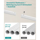 SEGENN Modena Wit Kledingrek op Wieltjes met 2 Kledingstangen-Verplaatsbaar Kledingrek-Wit Kledingrek op Wieltjes met 2 Kledingstangen – Verstelbaar & Mobiel