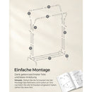 SEGENN Modena Wit Kledingrek op Wieltjes met 2 Kledingstangen-Verplaatsbaar Kledingrek-Wit Kledingrek op Wieltjes met 2 Kledingstangen – Verstelbaar & Mobiel