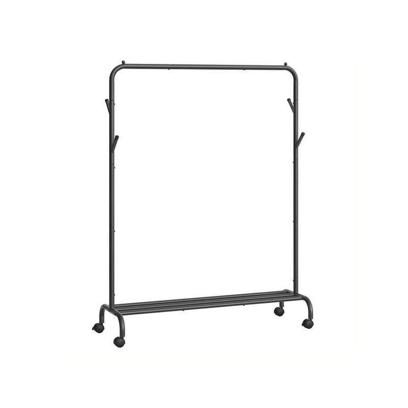 SEGENN Brescia Kledingrek op Wielen – 103,5 cm Breed – Inktzwart – Verplaatsbare Kledingroede voor Slaapkamer of Winkel-Voor Jassen, Kleding of Wasruimte