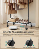 SEGENN Parma Verplaatsbaar Kledingrek – Inktzwarte Afwerking – 45 kg Capaciteit-Zwart-Stevig Kledingrek op Wieltjes – Inktzwart-Belastbaar