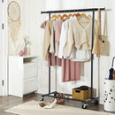 Segenn's heavy duty kledingrek - kledingrek op wielen - belastbaar tot 90 kg - met uittrekbare kledingroede - opklapbaar ondergedeelte - zwart