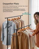 SEGENN Perugia Verplaatsbaar Kledingrek met Wielen – Vintage Bruin & Zwart – Industrieel Design