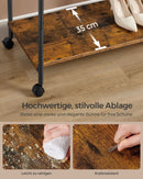 SEGENN Perugia Verplaatsbaar Kledingrek met Wielen – Vintage Bruin & Zwart – Industrieel Design