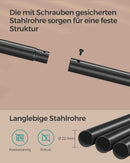 SEGENN Perugia Verplaatsbaar Kledingrek met Wielen – Vintage Bruin & Zwart – Industrieel Design