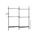 SEGENN Turin Groot Verstelbaar Kledingrek – Mat Zwart – 33,5 x (162–238) x (208–310) cm-Minimalistisch Design-Industrieel Zwart Metalen Kledingrek