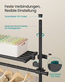 SEGENN Turin Groot Verstelbaar Kledingrek – Mat Zwart – 33,5 x (162–238) x (208–310) cm-Minimalistisch Design-Industrieel Zwart Metalen Kledingrek