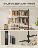 SEGENN Turin Groot Verstelbaar Kledingrek – Mat Zwart – 33,5 x (162–238) x (208–310) cm-Minimalistisch Design-Industrieel Zwart Metalen Kledingrek