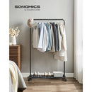 Segenn's kledingrek op wielen - kapstok - kledingroede - met een draagvermogen tot 40 kg - van metaal - zwart