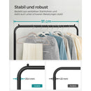 Segenn's kledingrek op wielen - kapstok - kledingroede - met een draagvermogen tot 40 kg - van metaal - zwart