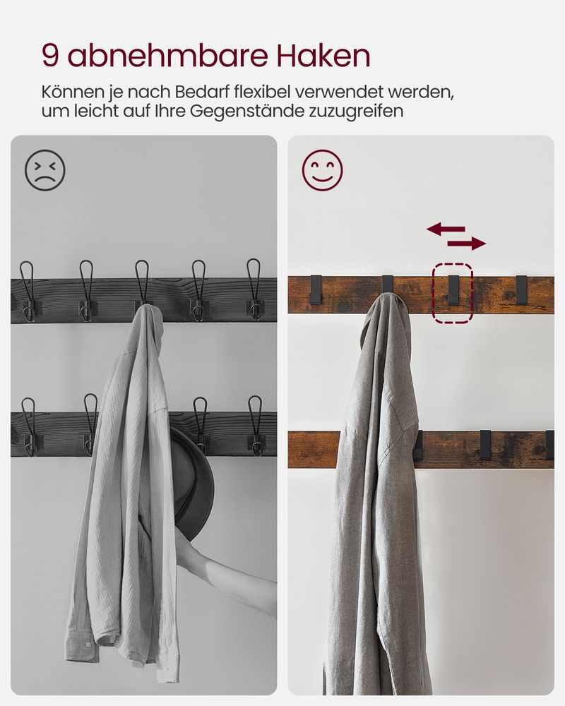 SEGENN Turin Kapstok met 3 Legplanken – Ruimtebesparend Design-Functionele Kapstok-Extra Opbergruimte
