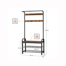 SEGENN Turin Kapstok met 3 Legplanken – Ruimtebesparend Design-Functionele Kapstok-Extra Opbergruimte