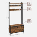 SEGENN Verona Kapstok met Schoenenkast – Halmeubel Combinatie-Wandkapstok met Schoenenkast – Voor Hal of Gang-Ruimtebesparend Meubel