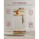 Segenn's kapstok met schoenenkast - kapstok met bank - kledingrek - schoenenrek - 9 haken - eikenwit - 30 x 85 x 180 cm