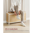 Segenn's kapstok met schoenenkast - kapstok met bank - kledingrek - schoenenrek - 9 haken - eikenwit - 30 x 85 x 180 cm