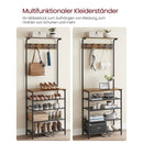 SEGENN Trieste Kapstok met 5 Opbergplanken-Functioneel en Stijlvol-Industriële Kapstok-Halmeubel met Kapstok en 5 Planken