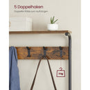 SEGENN Trieste Kapstok met 5 Opbergplanken-Functioneel en Stijlvol-Industriële Kapstok-Halmeubel met Kapstok en 5 Planken