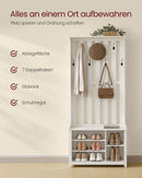 SEGENN Verona Wandkapstok met Plank en 7 Dubbele Jashaken-Kapstok met Legplank en 7 Dubbele Haken – Praktisch & Stijlvol