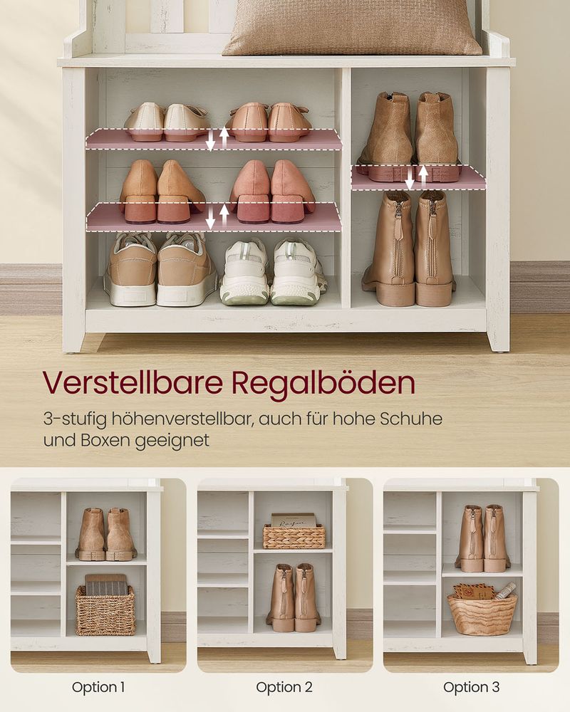 SEGENN Verona Wandkapstok met Plank en 7 Dubbele Jashaken-Kapstok met Legplank en 7 Dubbele Haken – Praktisch & Stijlvol