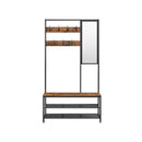 SEGENN Florence Kapstok met Spiegel – 2-in-1 Halmeubel-Wandkapstok met Spiegel – Voor Hal of Gang-Halmeubel met Kapstok en Spiegel – Praktisch en Stijlvol