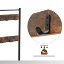 Segenn's Kapstok - Garderobe - schoenenrek - industrieel - 3 planken - 175 cm hoog - vintage bruin-zwart