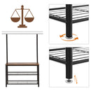 Segenn's Kapstok - Garderobe - schoenenrek - industrieel - 3 planken - 175 cm hoog - vintage bruin-zwart