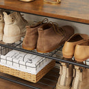 Segenn's Kapstok - Garderobe - schoenenrek - industrieel - 3 planken - 175 cm hoog - vintage bruin-zwart