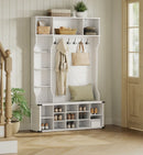 SEGENN Genoa Landelijk Kledingrek met Schoenenrek – Wolkenwit-Kapstok met Schoenenrek – Landelijk Design