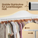 SEGENN Naples Verstelbaar Kledingrek op Wielen – Kapstok & Uittrekbare Kledingstang-Mobiel Kledingrek-Verrijdbaar en Uittrekbaar