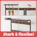 SEGENN Trento Multifunctioneel Garderoberek – Kapstok met Kledingrek, Schoenenplanken en Zitbank-Ideaal voor Hal, Gang of Entree