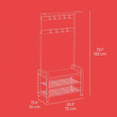 SEGENN Trento Multifunctioneel Garderoberek – Kapstok met Kledingrek, Schoenenplanken en Zitbank-Ideaal voor Hal, Gang of Entree