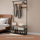 SEGENN Salerno Kapstok met Schoenenbankje – Kledingrek met Haken, Legplanken en Zitbank – Voor Hal of Entree-3-in-1 Kapstok – Met Kledingrek,