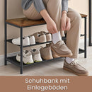 SEGENN Salerno Kapstok met Schoenenbankje – Kledingrek met Haken, Legplanken en Zitbank – Voor Hal of Entree-3-in-1 Kapstok – Met Kledingrek,