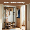 SEGENN Modena Kledingrek met Schoenenrek in Vintage Bruin en Inktzwart-Industriëel Kleding- en Schoenenrek – Bruin/Zwart