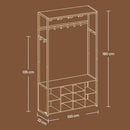 SEGENN Modena Kledingrek met Schoenenrek in Vintage Bruin en Inktzwart-Industriëel Kleding- en Schoenenrek – Bruin/Zwart