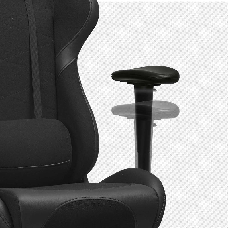 Segenn's bureaustoel - ergonomische bureaustoel - gamestoel - met voetensteun - belastbaar tot 150 kg - lendenkussen - hoge rugleuning - staal - synthetisch leer - ademende netstof - zwart