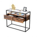 Segenn's Industriële Glazen Consoletafel - Bijzettafel - Side Tables - Bijzettafels - 100 x 40 x 80 cm