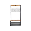 Segenn's NewYork kapstok - Garderoberek met Kapstok - met Schoenenrek - Industrieel - Rustiek Bruin - zwart - 92 x 41.5 x 187 cm