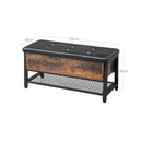 Segenn's Fiji opbergkist - opbergbank - Schoenenbank - industrieel design, vintage bruinzwart 100 x 40 x 47 cm