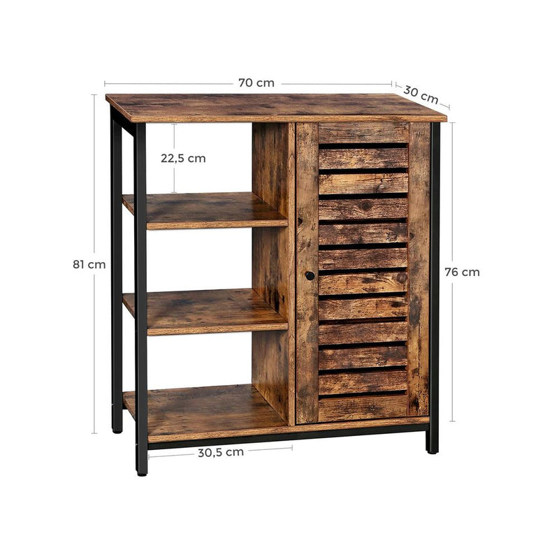 SEGENN Florence ndustrieel Houten Dressoir met Lameldeur – Robuust en Stijlvol-Opbergkast Industrieel