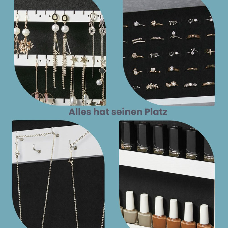 Segenn's Catania Wandgemonteerde Spiegelkast met Sieradenopslag – Modern Design