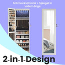 Segenn's Sieradenkast Wandmontage met Spiegeldeur en LED-verlichting – Voor Kettingen & Oorbellen