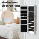 Segenn's Sieradenkast Wandmontage met Spiegeldeur en LED-verlichting – Voor Kettingen & Oorbellen