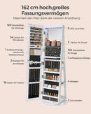 Segenn's Modena Luxe Sieradenkast met Full-Body Spiegel-Multifunctionele Sieradenkast met Spiegel en Verlichting